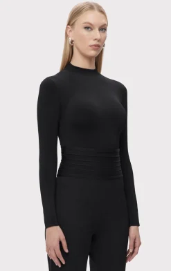 Separates|Tops-Hervé Léger THE IRIS TOP BLACK