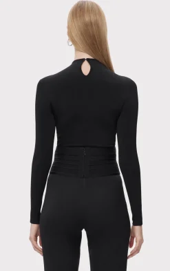 Separates|Tops-Hervé Léger THE IRIS TOP BLACK