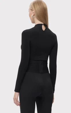 Separates|Tops-Hervé Léger THE IRIS TOP BLACK