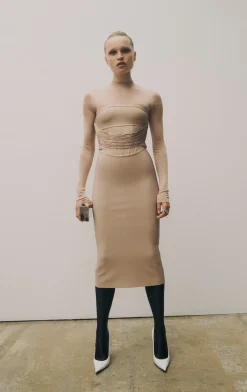 Dresses-Hervé Léger THE ISABELLA DRESS DUNE