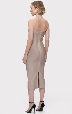 Dresses-Hervé Léger THE ISABELLA DRESS DUNE