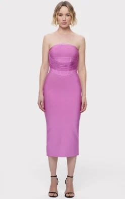 Dresses-Hervé Léger THE ISABELLA DRESS GUAVA