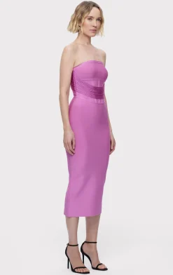 Dresses-Hervé Léger THE ISABELLA DRESS GUAVA