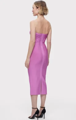 Dresses-Hervé Léger THE ISABELLA DRESS GUAVA