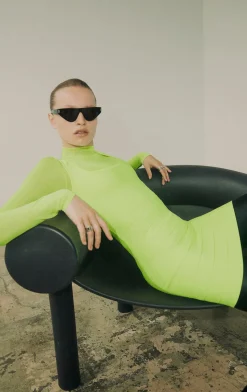 Dresses-Hervé Léger THE LEAH DRESS NEON GREEN