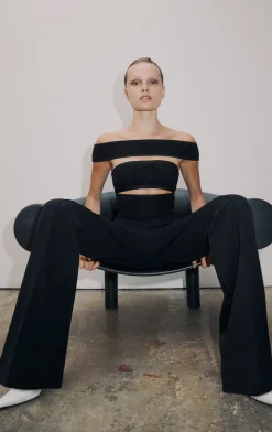 Separates|Bottoms-Hervé Léger THE LILA JUMPSUIT METALLIC BLACK