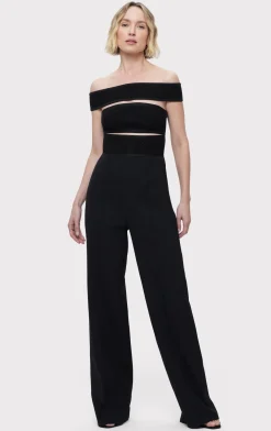 Separates|Bottoms-Hervé Léger THE LILA JUMPSUIT METALLIC BLACK
