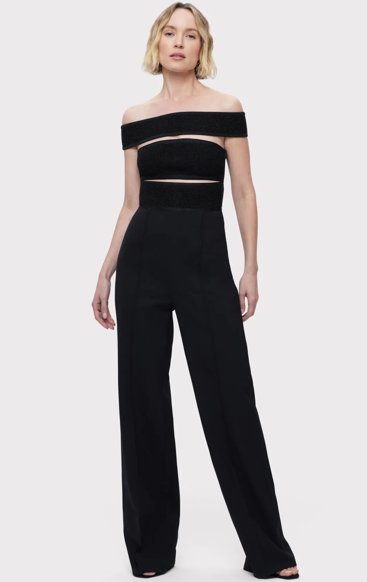 Separates|Bottoms-Hervé Léger THE LILA JUMPSUIT METALLIC BLACK