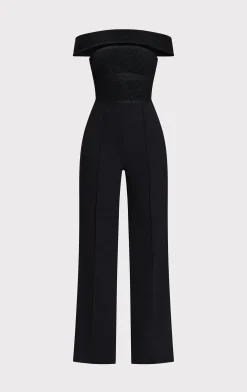 Separates|Bottoms-Hervé Léger THE LILA JUMPSUIT METALLIC BLACK