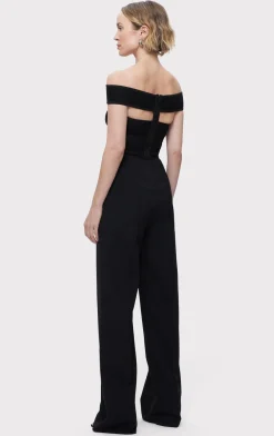 Separates|Bottoms-Hervé Léger THE LILA JUMPSUIT METALLIC BLACK