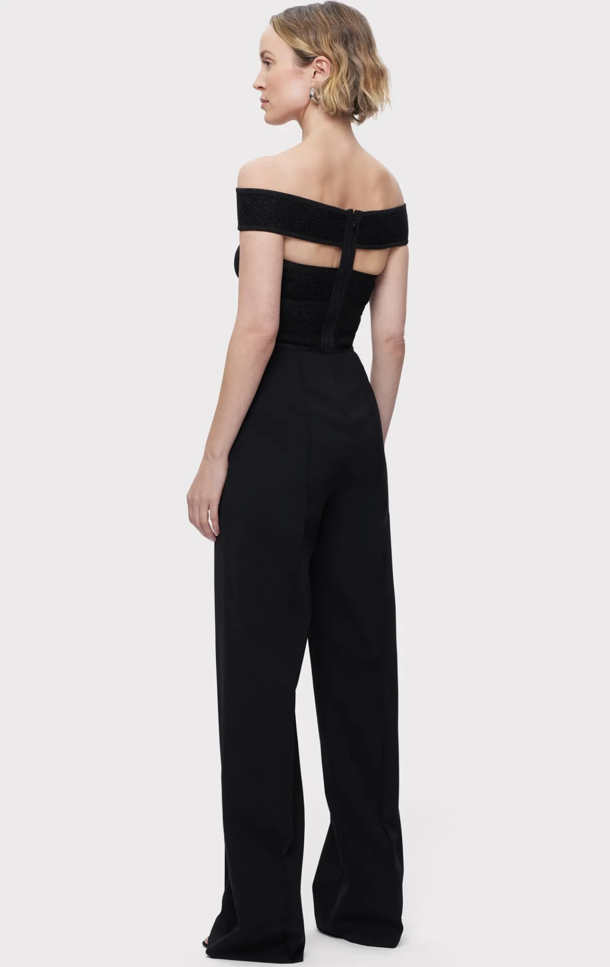 Separates|Bottoms-Hervé Léger THE LILA JUMPSUIT METALLIC BLACK