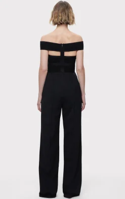 Separates|Bottoms-Hervé Léger THE LILA JUMPSUIT METALLIC BLACK