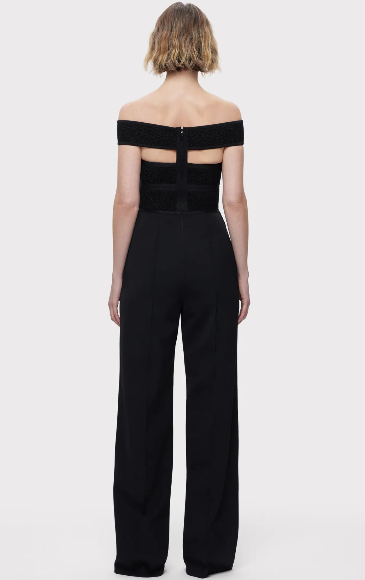 Separates|Bottoms-Hervé Léger THE LILA JUMPSUIT METALLIC BLACK