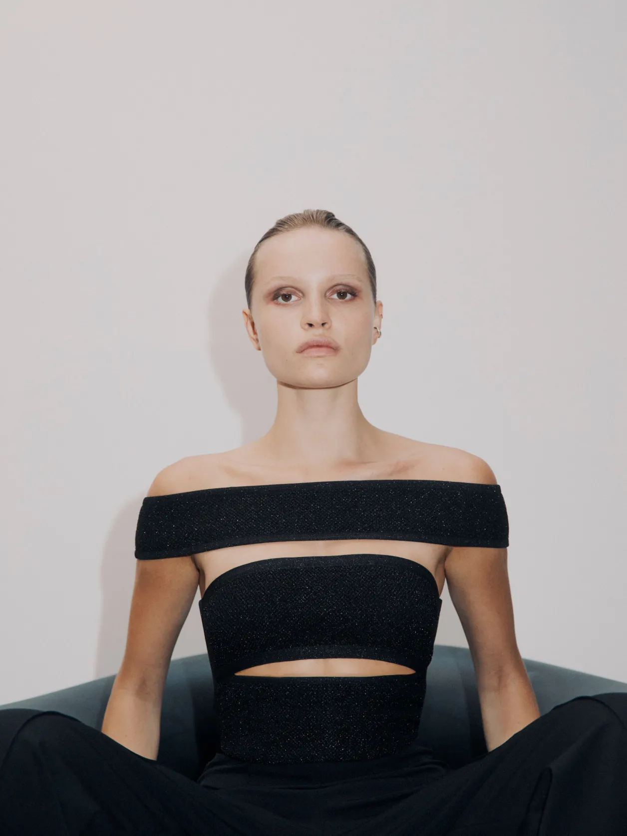 Separates|Bottoms-Hervé Léger THE LILA JUMPSUIT METALLIC BLACK