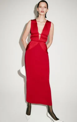 Dresses|Gowns-Hervé Léger THE LILLIAN GOWN RIO RED