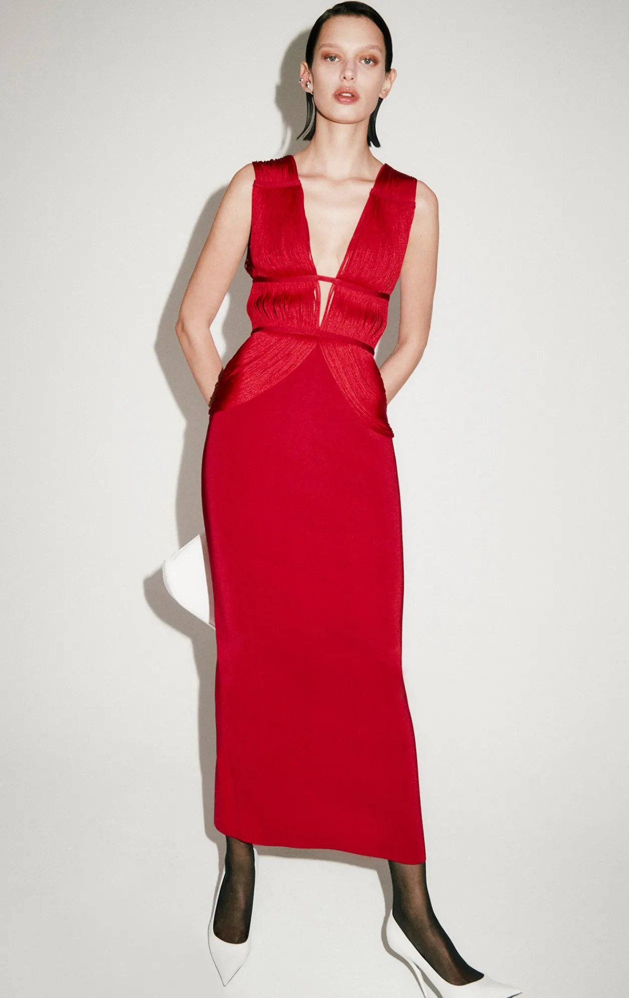 Dresses|Gowns-Hervé Léger THE LILLIAN GOWN RIO RED