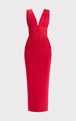 Dresses|Gowns-Hervé Léger THE LILLIAN GOWN RIO RED