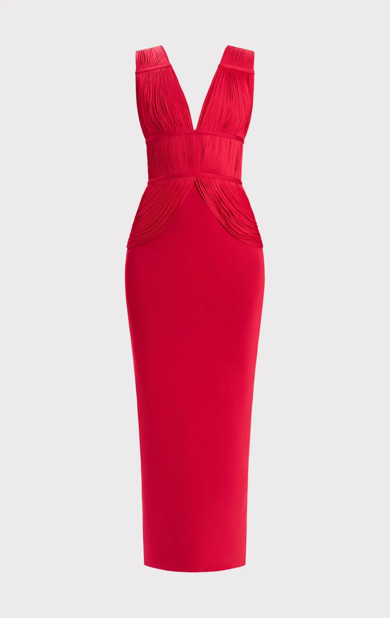 Dresses|Gowns-Hervé Léger THE LILLIAN GOWN RIO RED