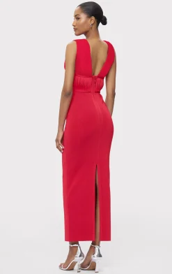 Dresses|Gowns-Hervé Léger THE LILLIAN GOWN RIO RED