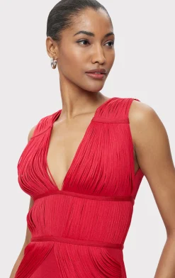 Dresses|Gowns-Hervé Léger THE LILLIAN GOWN RIO RED