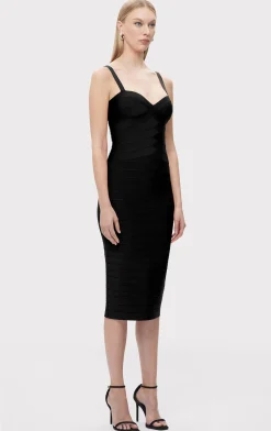 Dresses-Hervé Léger THE MARIA DRESS BLACK