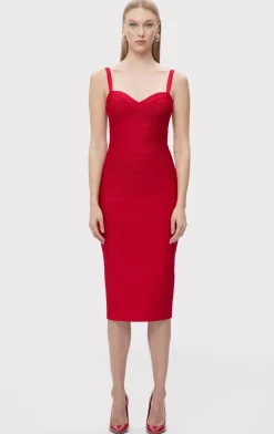 Dresses-Hervé Léger THE MARIA DRESS RIO RED