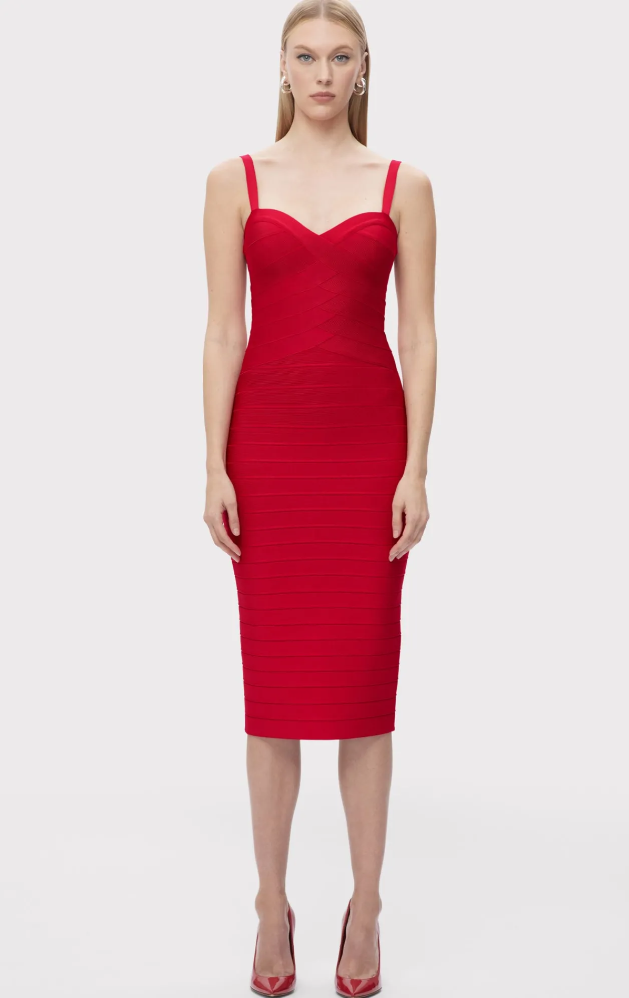 Dresses-Hervé Léger THE MARIA DRESS RIO RED