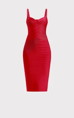 Dresses-Hervé Léger THE MARIA DRESS RIO RED
