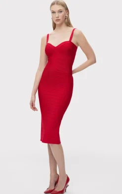 Dresses-Hervé Léger THE MARIA DRESS RIO RED