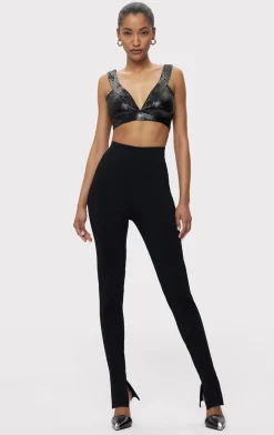 Separates|Bottoms-Hervé Léger THE MAYA LEGGINGS BLACK