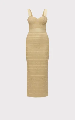Dresses|Gowns-Hervé Léger THE METALLIC EVA GOWN METALLIC GOLD