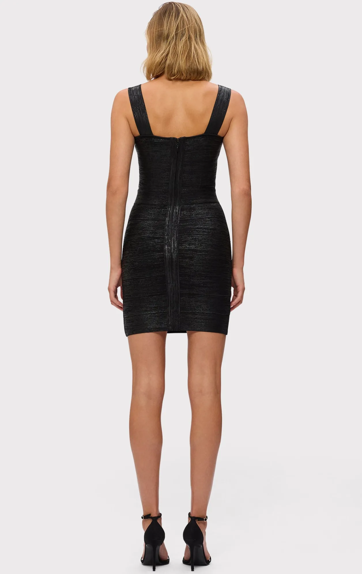 Dresses-Hervé Léger THE METALLIC JADE DRESS BLACK FOIL