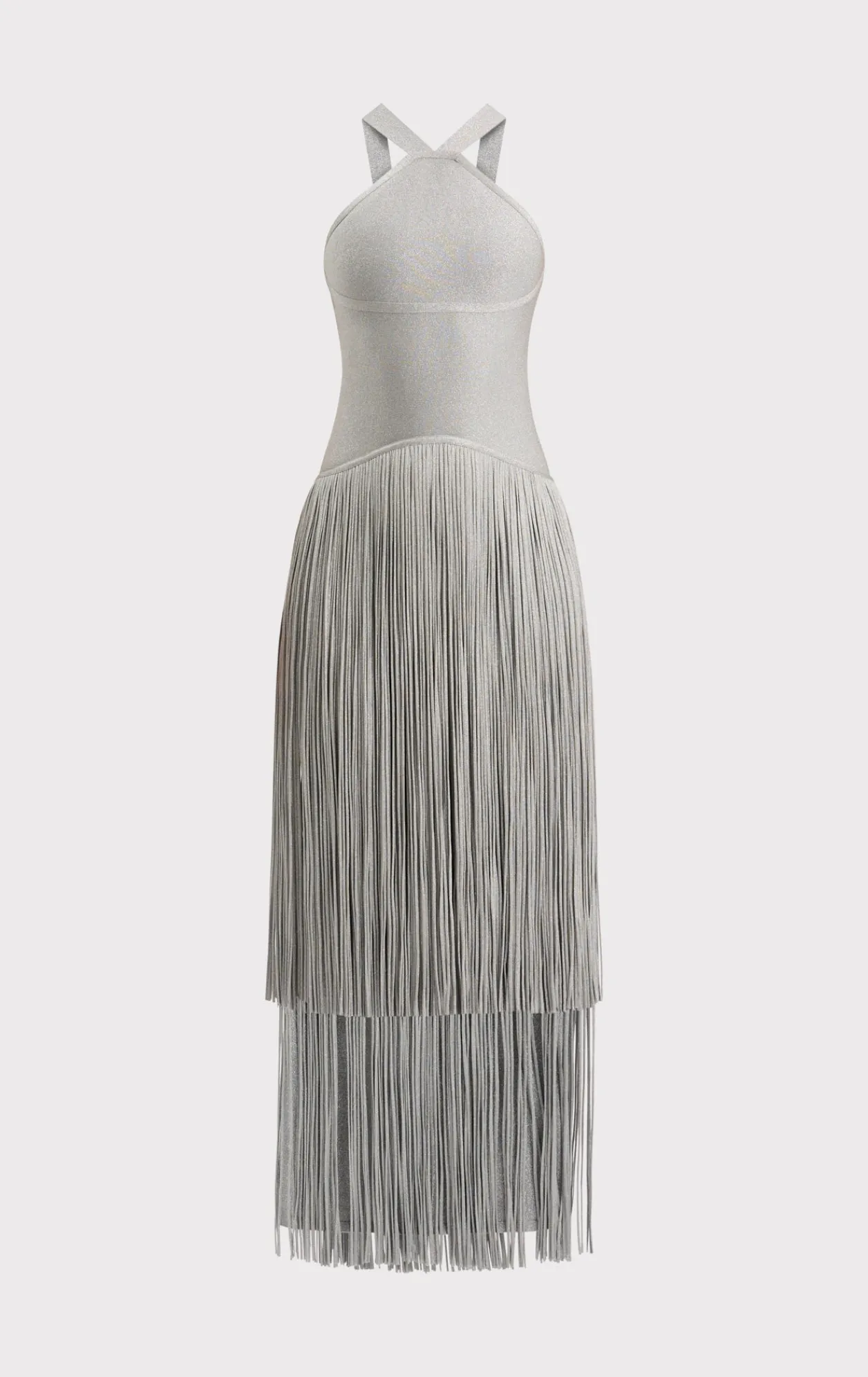 Dresses|Gowns-Hervé Léger THE METALLIC KENNEDY GOWN METALLIC SILVER