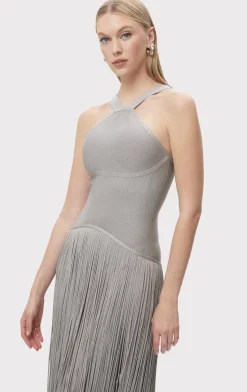 Dresses|Gowns-Hervé Léger THE METALLIC KENNEDY GOWN METALLIC SILVER