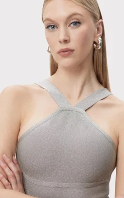 Dresses|Gowns-Hervé Léger THE METALLIC KENNEDY GOWN METALLIC SILVER