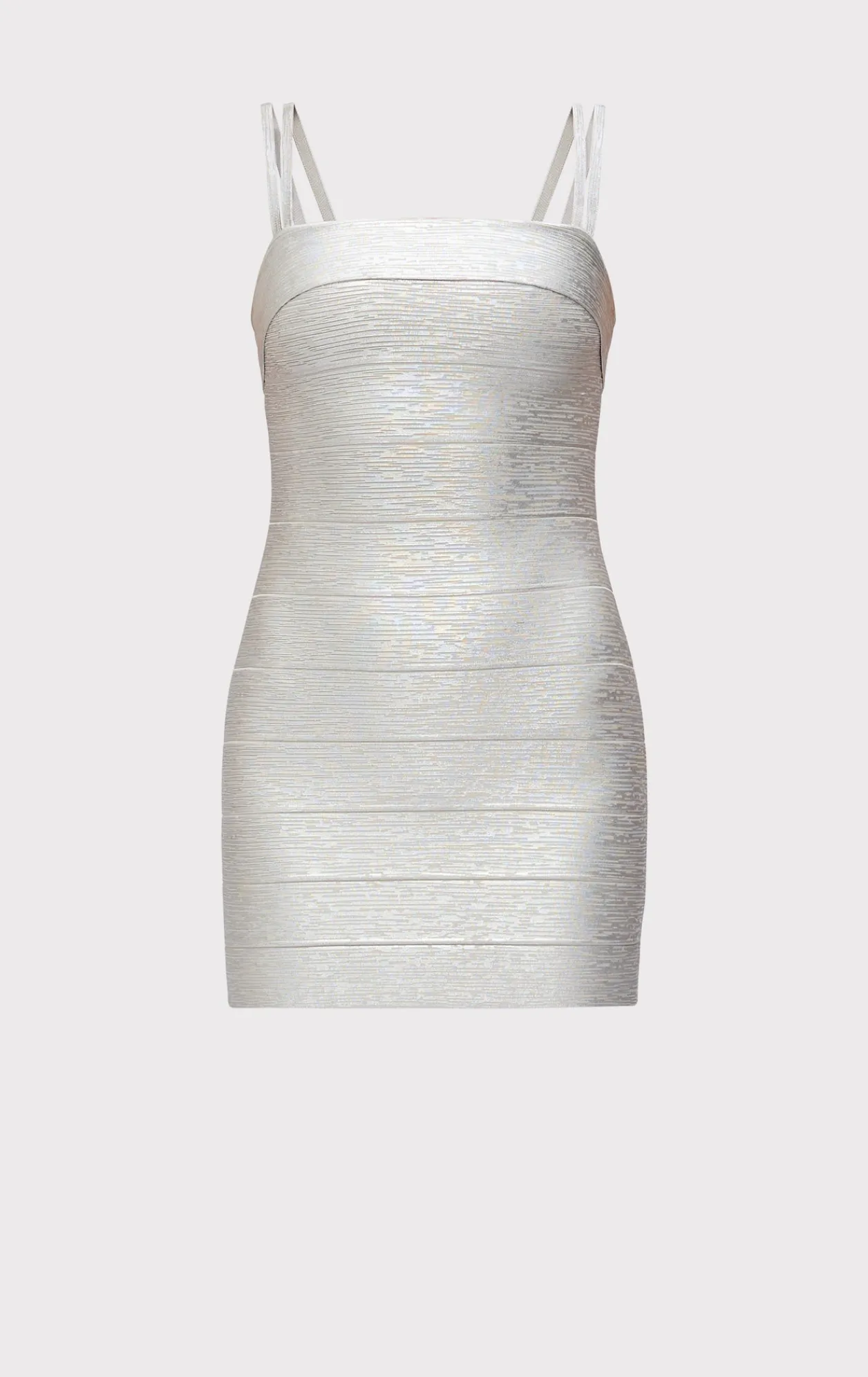 Dresses-Hervé Léger THE METALLIC SADIE DRESS SILVER FOIL