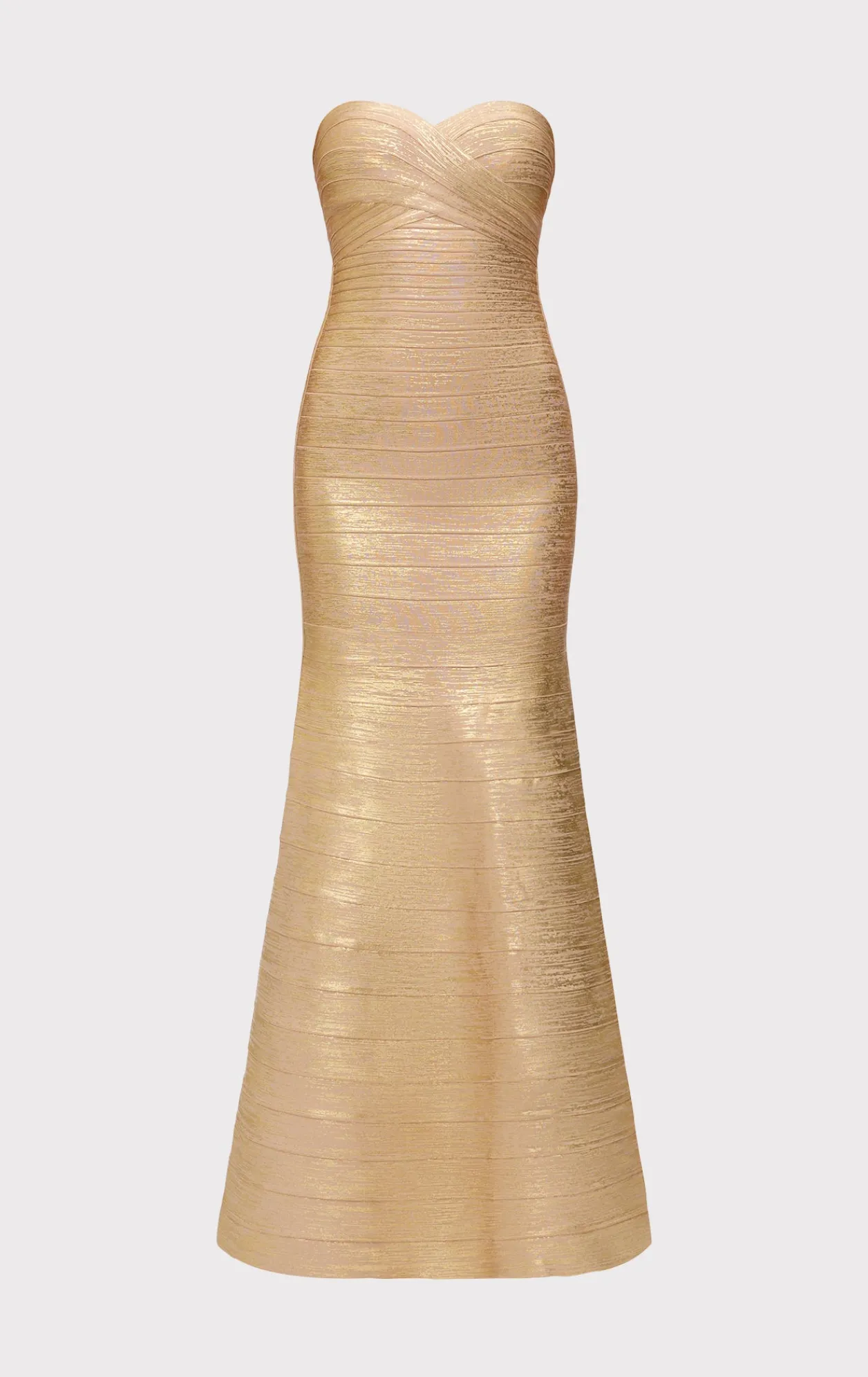 Dresses|Gowns-Hervé Léger THE METALLIC SARA GOWN GOLD FOIL