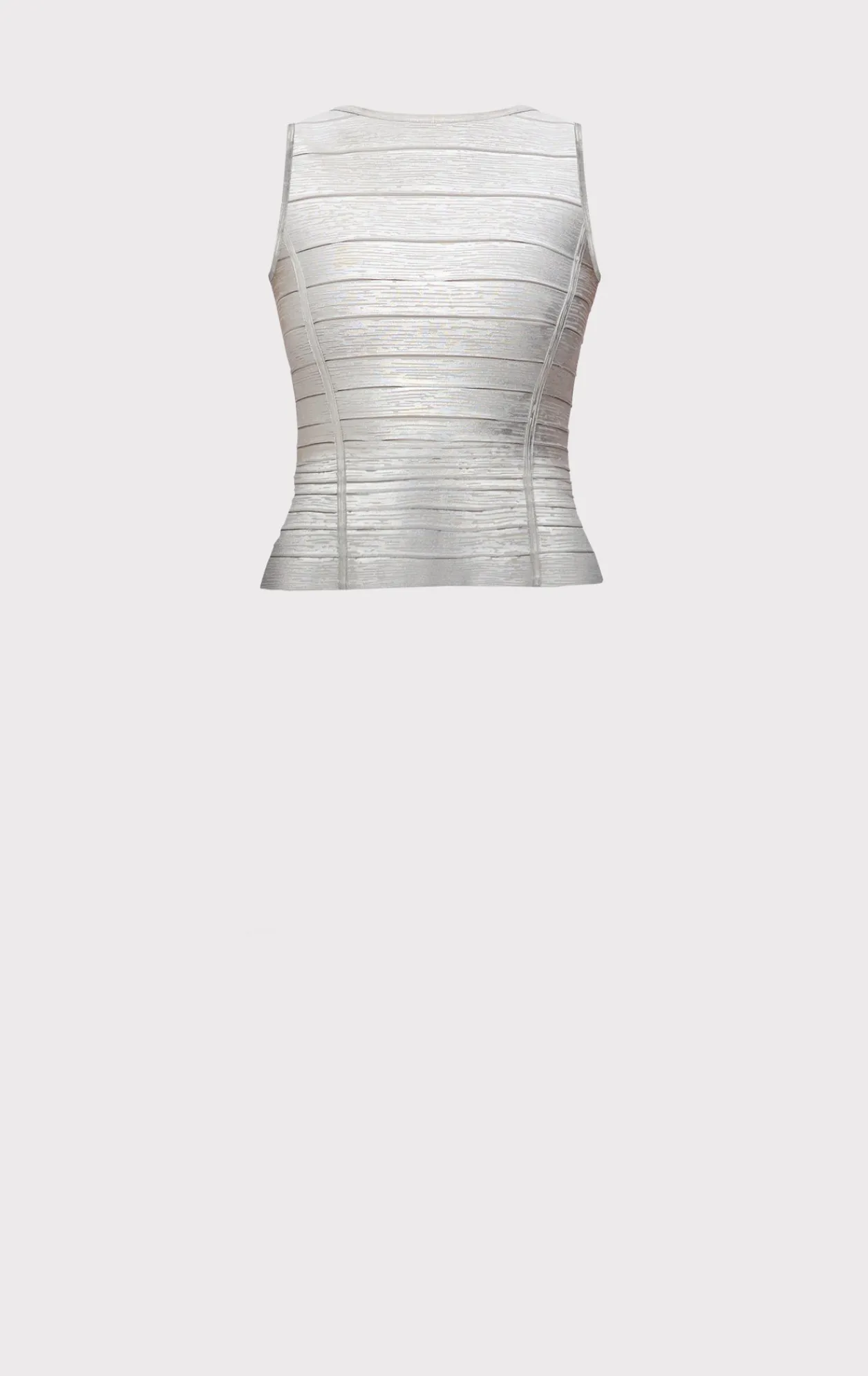 Separates|Tops-Hervé Léger THE METALLIC SIENNA TOP SILVER FOIL