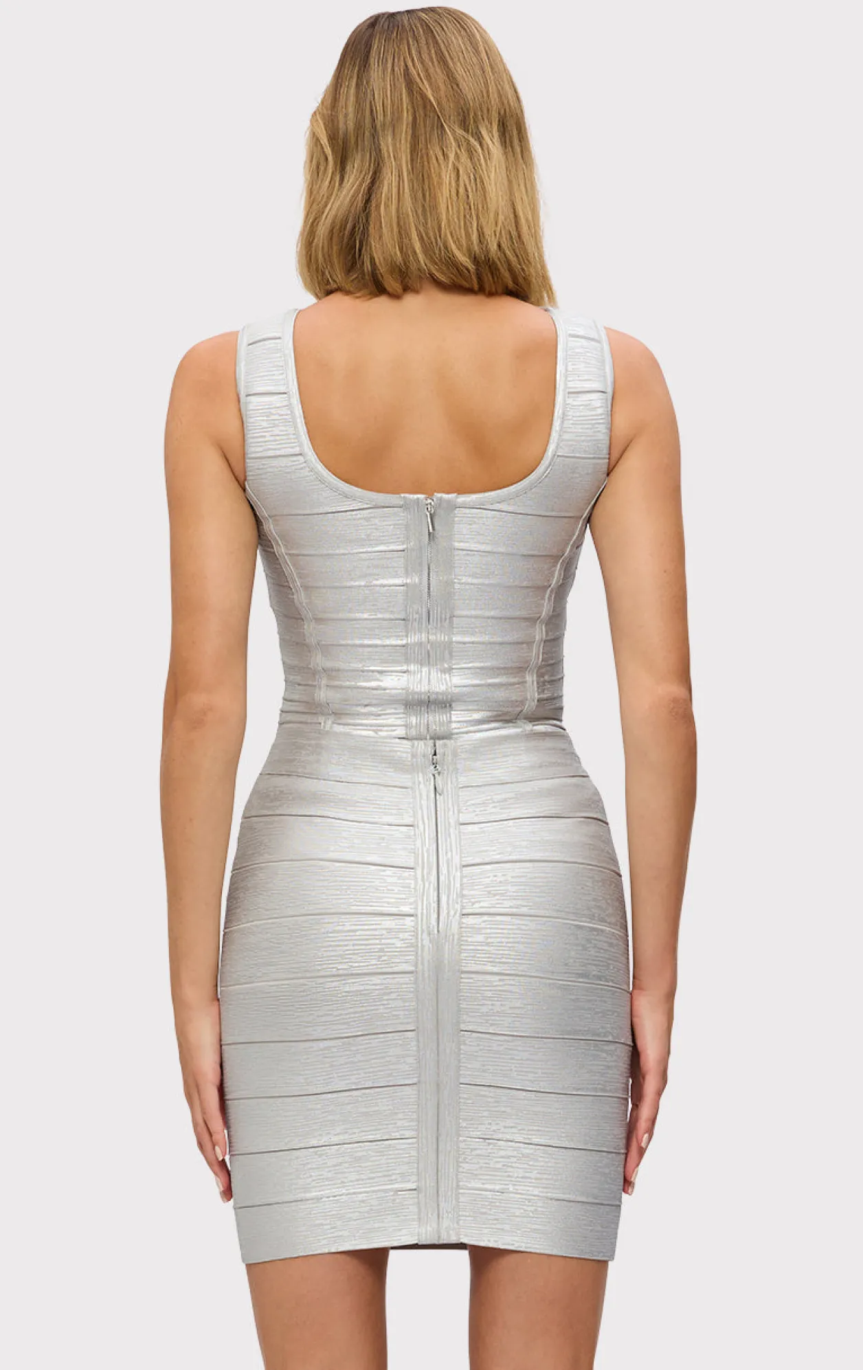 Separates|Tops-Hervé Léger THE METALLIC SIENNA TOP SILVER FOIL