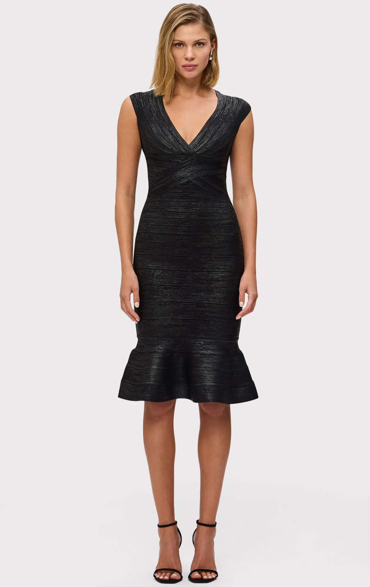 Dresses-Hervé Léger THE METALLIC SOPHIE DRESS BLACK FOIL