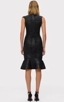 Dresses-Hervé Léger THE METALLIC SOPHIE DRESS BLACK FOIL