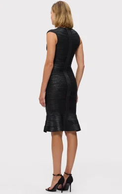 Dresses-Hervé Léger THE METALLIC SOPHIE DRESS BLACK FOIL