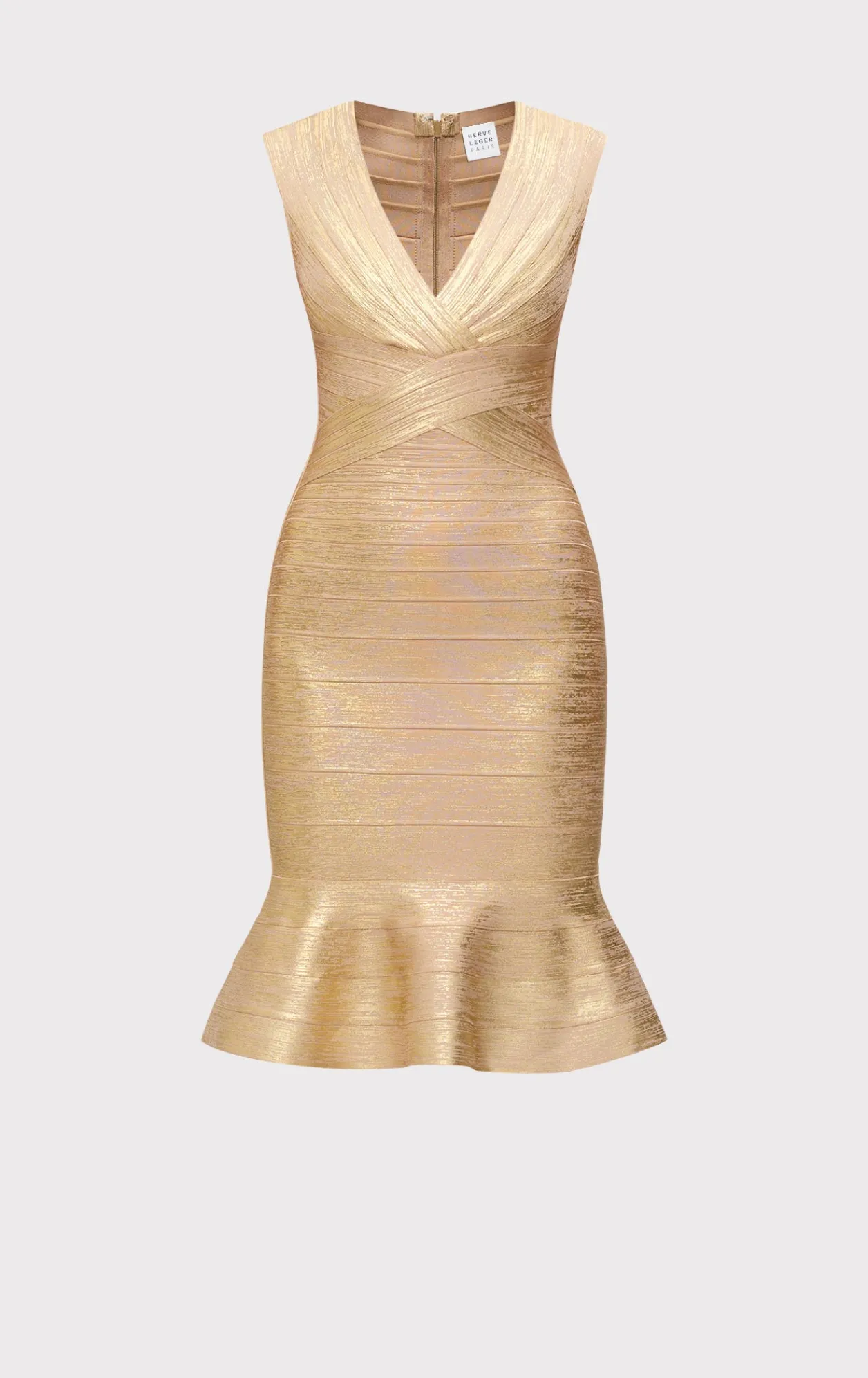 Dresses-Hervé Léger THE METALLIC SOPHIE DRESS GOLD FOIL