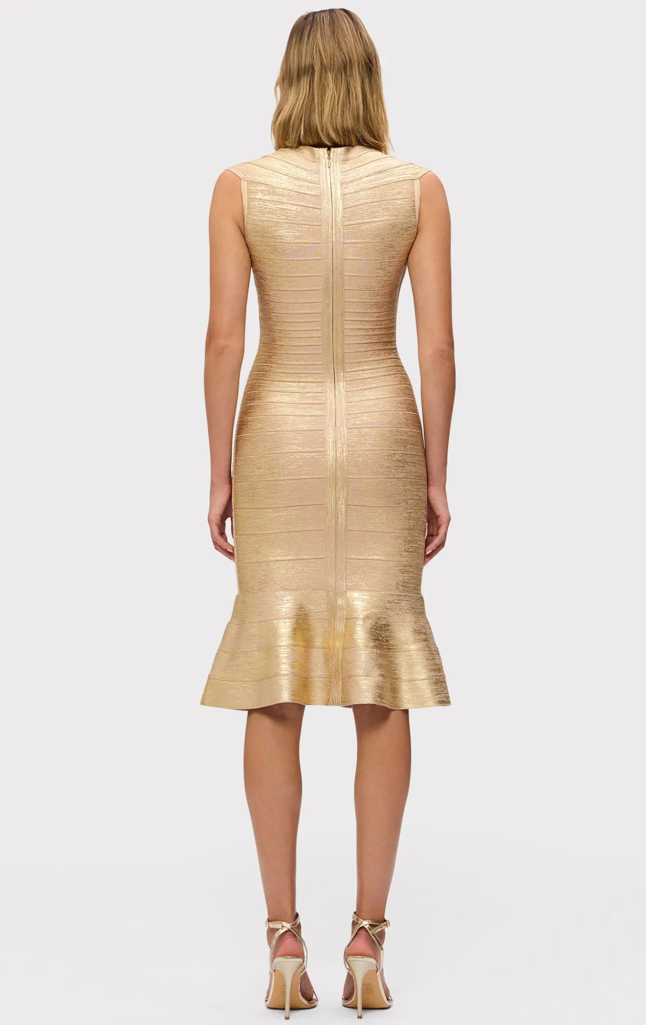 Dresses-Hervé Léger THE METALLIC SOPHIE DRESS GOLD FOIL