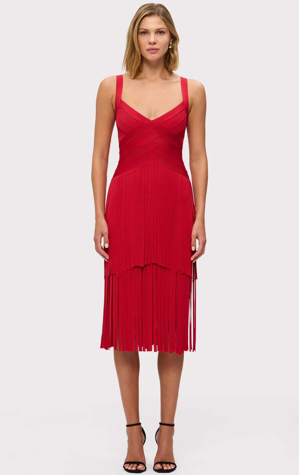 Dresses-Hervé Léger THE MISCHA DRESS LIPSTICK RED