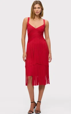 Dresses-Hervé Léger THE MISCHA DRESS LIPSTICK RED