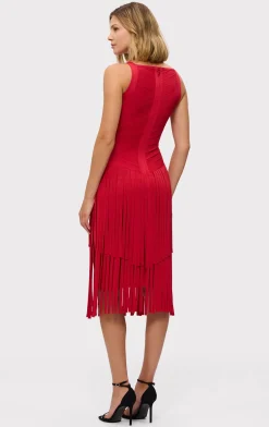 Dresses-Hervé Léger THE MISCHA DRESS LIPSTICK RED