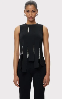 Separates|Tops-Hervé Léger THE NAOMI TOP BLACK