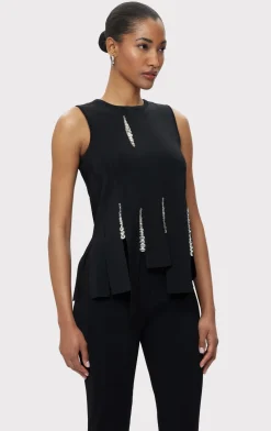Separates|Tops-Hervé Léger THE NAOMI TOP BLACK