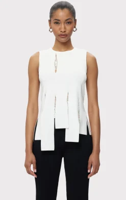 Separates|Tops-Hervé Léger THE NAOMI TOP ALABASTER